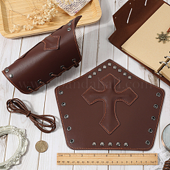 Adjustable Cowhide Cross Cord Bracelet&nbsp;AJEW-WH0342-87A