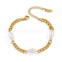 Natural Freshwater Pearl Link Bracelets&nbsp;PR3665