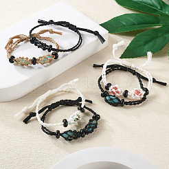 6Pcs Adjustable Braided Waxed Polyester Cord Macrame Pouch Bracelet Making&nbsp;BJEW-FW0001-04