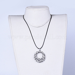 Raffia Woven Pendants Necklaces&nbsp;NJEW-JN02357