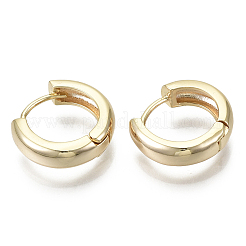 Brass Huggie Hoop Earrings&nbsp;KK-S348-512-NF