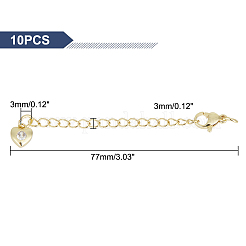 10Pcs Brass Curb Chain Extender&nbsp;KK-UN0001-37