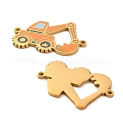 304 Stainless Steel Enamel Connector Charms&nbsp;STAS-L022-018G-01