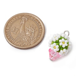Beaded Flower Potted Charms&nbsp;PALLOY-MZ00446-02