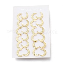 304 Stainless Steel Hammered Crescent Moon Stud Earrings&nbsp;EJEW-H100-07G