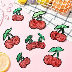 25Pcs 5 Styles Cherry Felt Fabric with Glitter Sequins Iron on/Sew On Patches&nbsp;PATC-CJ0001-02