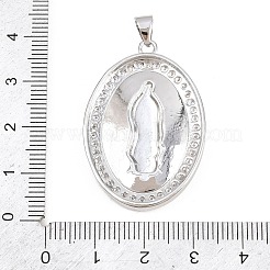 Religion Brass Micro Pave Clear Cubic Zirconia Pendants&nbsp;KK-H268-04A-P