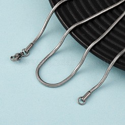 1MM 304 Stainless Steel Round Snake Chain Necklaces&nbsp;NJEW-P338-06P