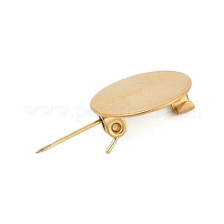 PVD Vacuum Plating 304 Stainless Steel Brooch Cabochon Settings&nbsp;STAS-E547-08J-G