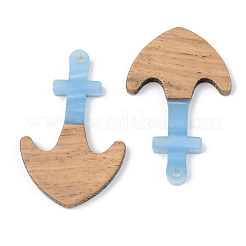 Opaque Resin & Walnut Wood Pendants&nbsp;X-RESI-S389-061A-C01