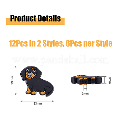 12Pcs 2 Colors Dog Food Grade Eco-Friendly Silicone Focal Beads&nbsp;FIND-DC0005-16