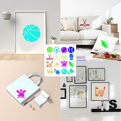 16Pcs Sports Ball Theme PET Plastic Drawing Painting Stencils Templates&nbsp;DIY-WH20002-09