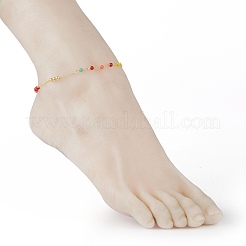 Faceted Glass Beaded Anklets&nbsp;AJEW-AN00379