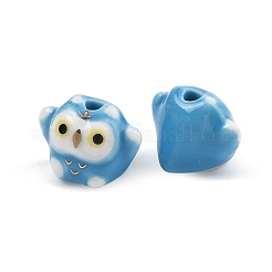 Cute Hand Painted Mini Owl Porcelain Beads&nbsp;LS-PORC-F014-01E