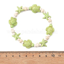 3Pcs 3 Styles Dyed Synthetic Turquoise Beads Stretch Bracelets for Women Men&nbsp;BJEW-JB13875