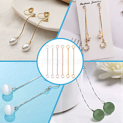 6Pcs 3 Colors Sterling Silver Ends with Chain&nbsp;STER-ME0001-44
