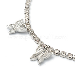 Alloy Rhinestone Cup Chain Necklaces&nbsp;NJEW-H217-01P