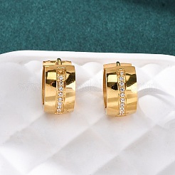 304 Stainless Steel Clear Cubic Zirconia Hoop Earrings&nbsp;EJEW-D331-08A-G