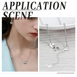 10Pcs 2 Colors 925 Sterling Silver End with Extender Chains and Teardrop Charms&nbsp;STER-BBC0009-89