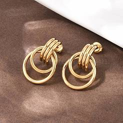 304 Stainless Steel Twist Ring Stud Earrings&nbsp;EJEW-P324-06G