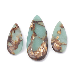 Assembled Synthetic Bronzite and Aqua Terra Jasper Pendants&nbsp;G-S328-003I