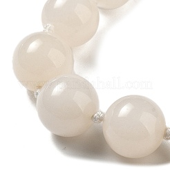14mm Round Natural White Jade Beaded Necklaces&nbsp;NJEW-F327-02C-05