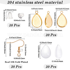 30Pcs 304 Stainless Steel Earring Hooks&nbsp;STAS-SP0002-06G