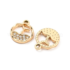 UV Plating Alloy Rhinestone Pendants&nbsp;PALLOY-D026-20G