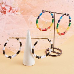 Enamel Bamboo Big Hoop Earrings&nbsp;JE976A