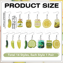 14 Pairs Vegetables Acrylic Dangle Earrings&nbsp;EJEW-GA00006
