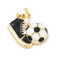 Football Theme Brass Enamel Pendants&nbsp;KK-A303-01C-G