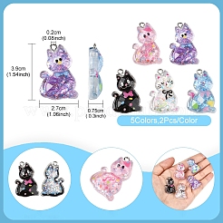 10Pcs 5 Styles Transparent Resin Pendants&nbsp;RESI-FS0001-92