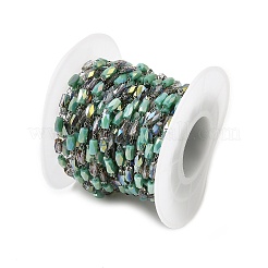 Handmade 304 Stainless Steel Glass Beaded Link Chains&nbsp;GL-CBA98C2-06P