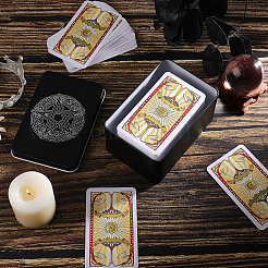 Knot & Star Printed Iron Tarot Card Collection Boxes&nbsp;AJEW-CN0007-91A