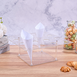 16-Hole Square Acrylic Ice Cream Display Stands&nbsp;ODIS-WH0030-358