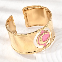 304 Stainless Steel Enamel Cuff Bangles for Women&nbsp;BJEW-B166-02G