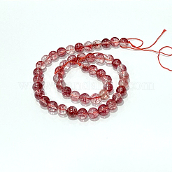 Dyed Round Natural Crackle Quartz Beads Strands&nbsp;G-K084-12mm-05B