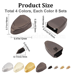 32 Sets 4 Colors Zinc Alloy Cord Ends&nbsp;FIND-GF0004-92