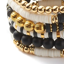 Handmade Polymer Clay Heishi Beads Stretch Bracelets Set&nbsp;BJEW-JB07396