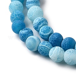 Natural & Dyed Crackle Agate Bead Strands&nbsp;G-T056-6mm-07