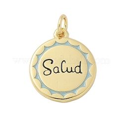 Brass Enamel Pendants&nbsp;KK-P293-09G
