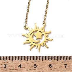 304 Stainless Steel Sun Moon Star Pendant Necklaces for Women&nbsp;NJEW-B158-02G