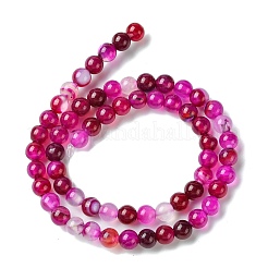 Natural Striped Agate/Banded Agate Bead Strands&nbsp;X-G-K166-13-6mm-03