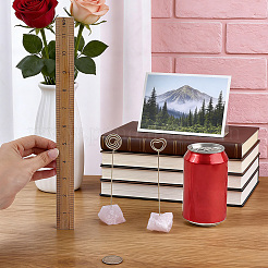 2Pcs 2 Styles Natural Rose Quartz Name Card Holder&nbsp;OFST-FG0001-05