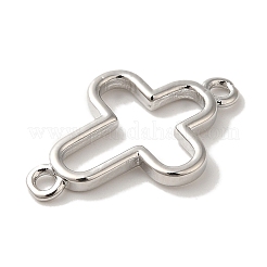 Rack Plating Brass Cross Outline Connector Charms Links&nbsp;KK-U027-05P