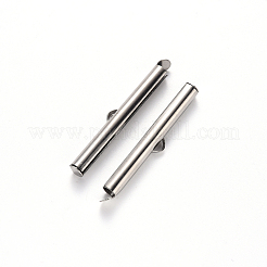 Tarnish Resistant 304 Stainless Steel Slide On End Clasp Tubes&nbsp;STAS-S115-01I-P