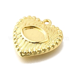 Heart Brass Pendant Cabochon Settings&nbsp;KK-P306-06G
