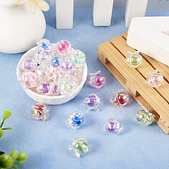 64Pcs 8 Colors UV Plating Rainbow Iridescent Acrylic Beads&nbsp;OACR-TA0001-20