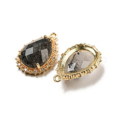 Natural Black Rutilated Quartz Faceted Pendants&nbsp;G-M431-13G-07