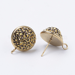 Polymer Clay Rhinestone Stud Earring Findings&nbsp;EJEW-S198-02